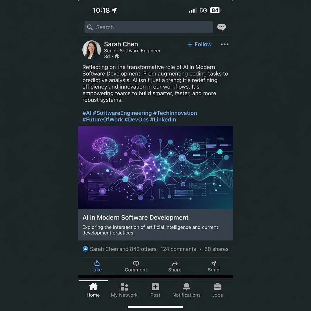 LinkedIn post generated by Drafft